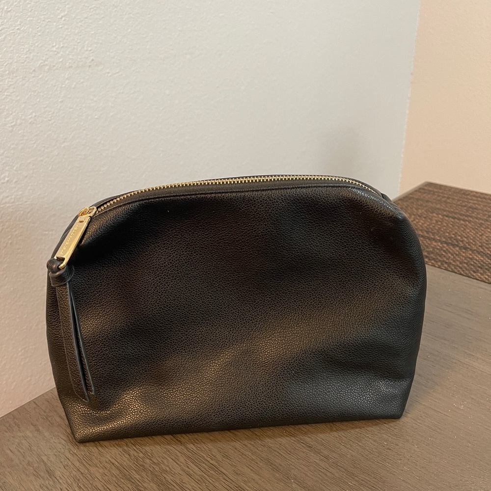 Steve Madden Black Toiletry Bag with Gold Accents